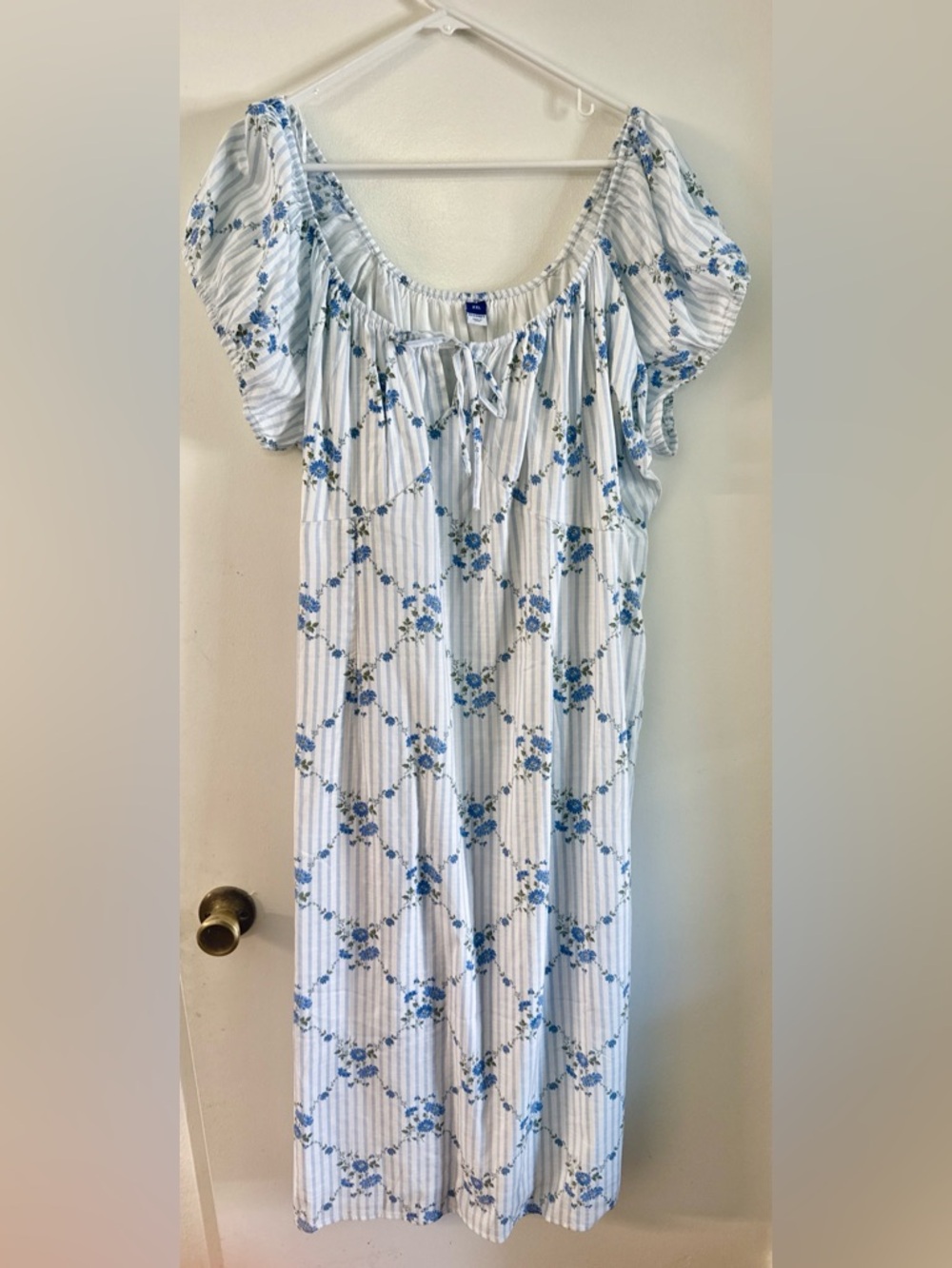 Old Navy Blue Floral Peasant Maxi Dress